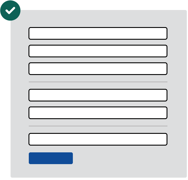 form with fields separated into logical groupings